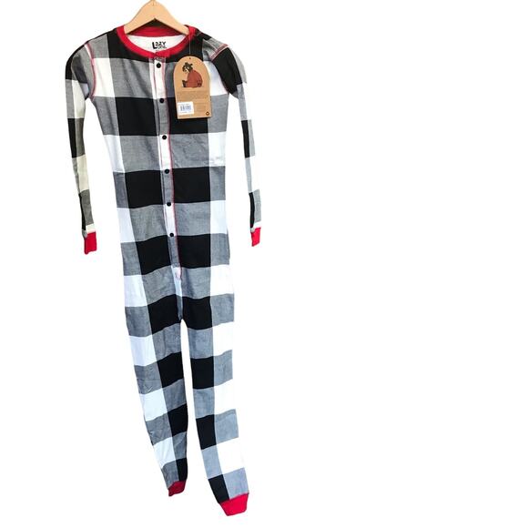 NEW Lazy One Flapjack Tailgate One Piece Pajamas Unisex Kid's Size 12 - Picture 2 of 6